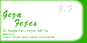 geza fejes business card